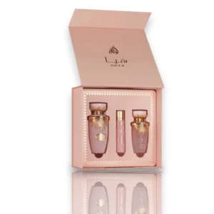 Perfume Haya Lattafa 3Pzs: frescura y elegancia en un set exclusivo.