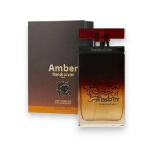 Perfume Amber EDP Pour Homme: frasco elegante, fragancia cálida de ámbar y maderas para hombre.