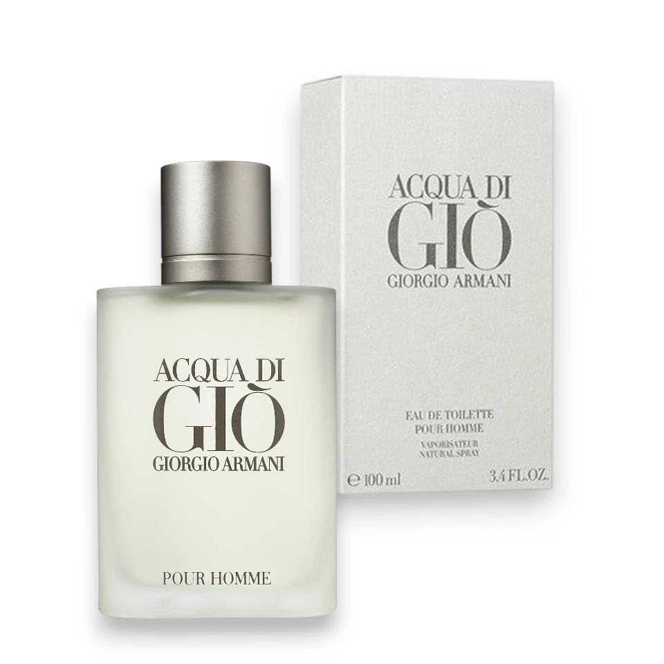 Giorgio Armani Acqua Di Gio: frescura mediterránea con cítricos, jazmín y pachulí.