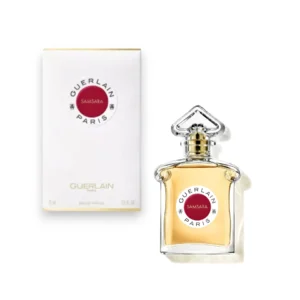 Frasco de Guerlain Samsara en su característico color rojo intenso que evoca pasión y espiritualidad.