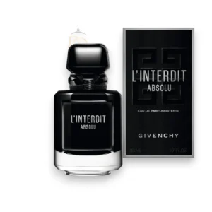Frasco negro minimalista y opaco de L´Interdit Absolu Givenchy que refleja misterio y lujo absoluto.