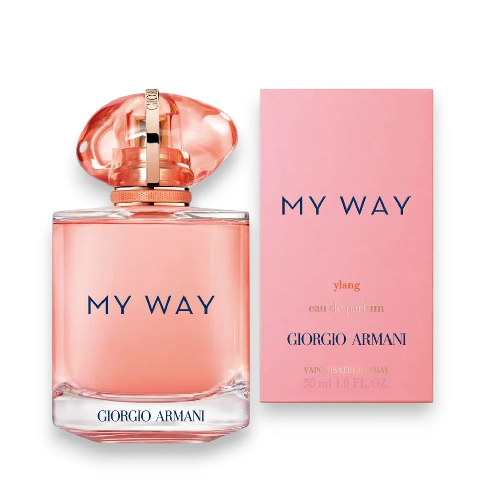 Perfume My Way Ylang Giorgio Armani con notas de ylang-ylang, vainilla y almizcle, intenso y elegante.