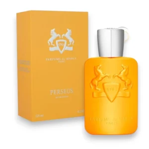 Frasco vibrante de Parfums de Marly Perseus, la esencia cítrica y solar de la alta perfumería.