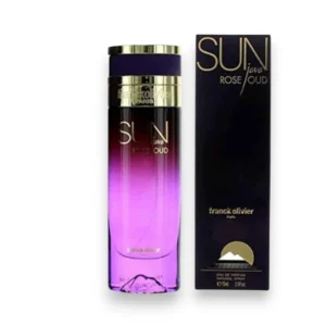 Perfume Sun Java Rose Oud de Franck Olivier: frasco lujoso con aroma de rosa y madera de oud.