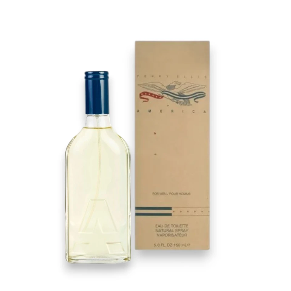Envase icónico de America For Men EDT 150Ml, la fragancia de gran formato ideal para el hombre activo.
