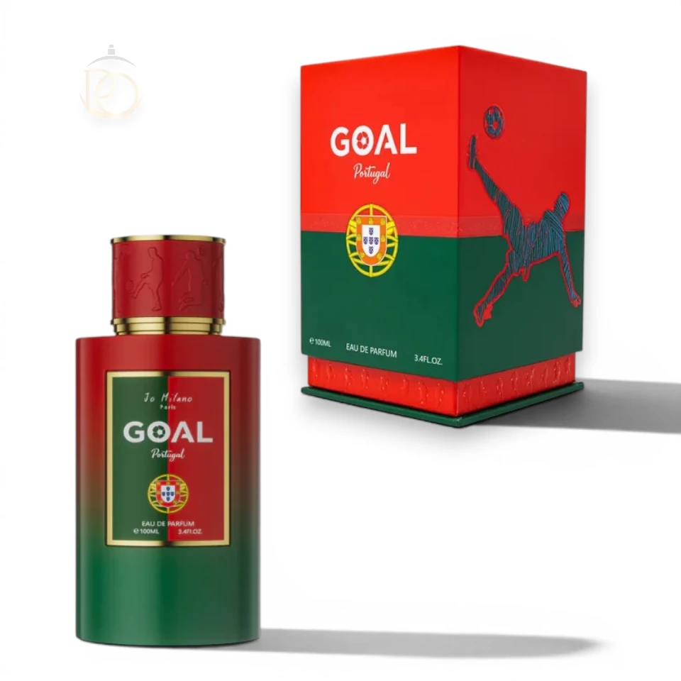 Frasco de perfume con estética deportiva y varonil, combinando tonos oscuros y texturas metálicas. Tierra de Cristiano Ronaldo Tu Papá