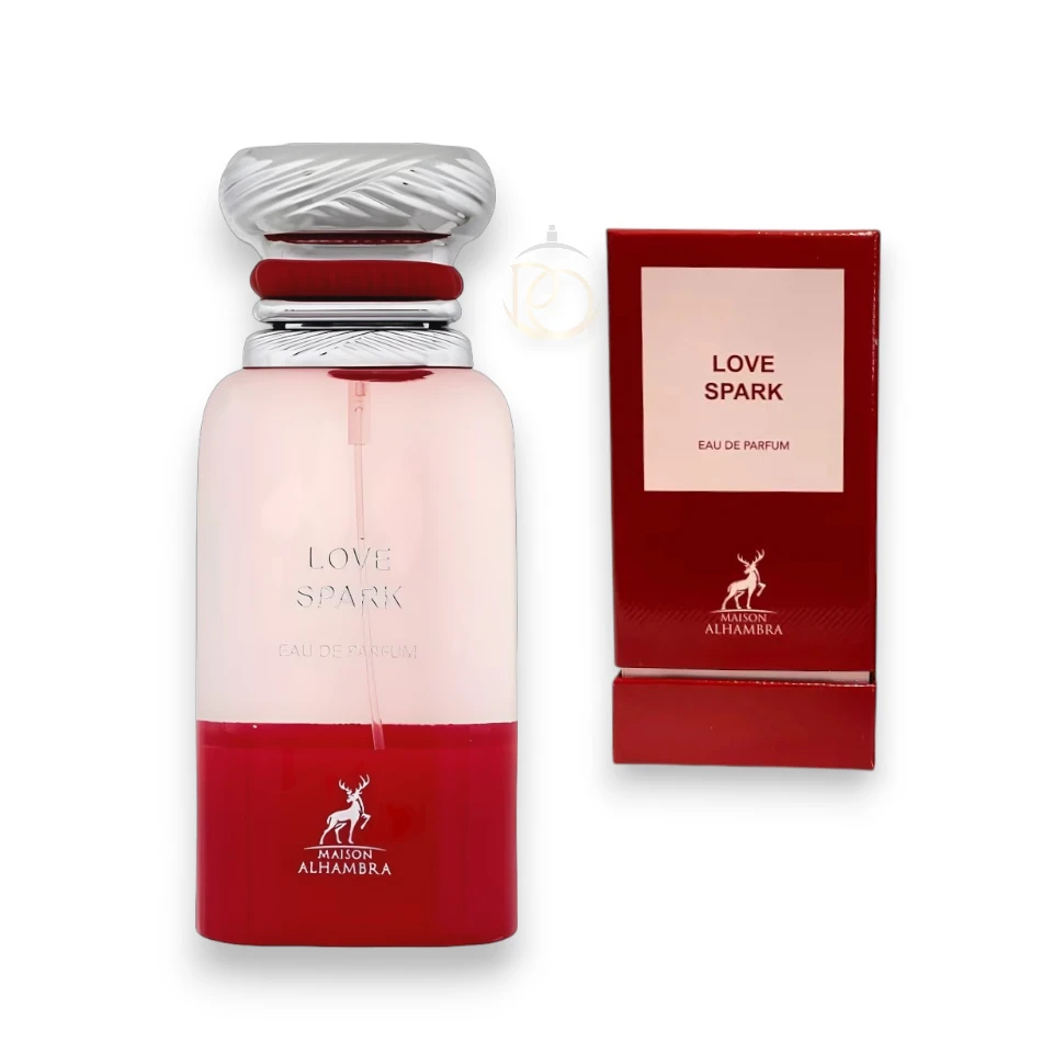 Perfume femenino romántico con notas frutales, florales y cálidas.