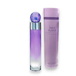 Perry Ellis 360° Purple EDP, fragancia femenina fresca, floral y cálida, símbolo de elegancia juvenil.