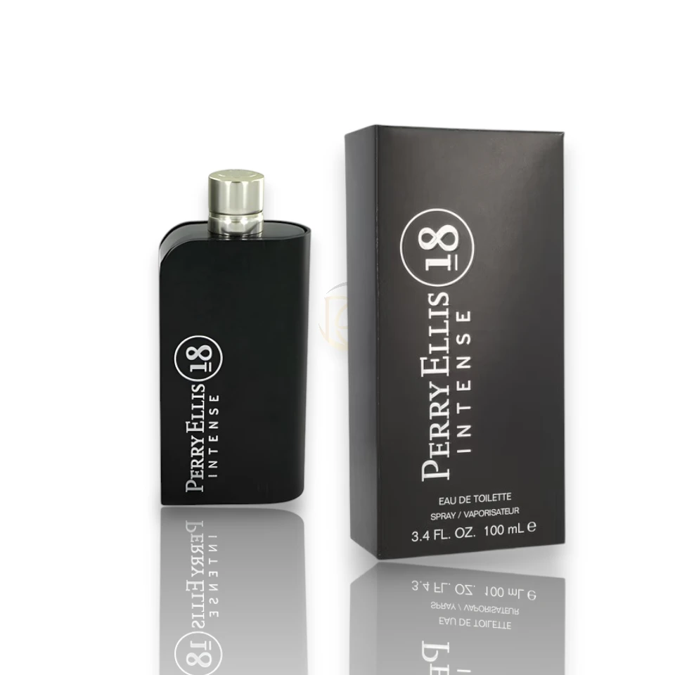 Botella moderna de Perry Ellis Intense 18 EDT Men, la máxima expresión de frescura y masculinidad.