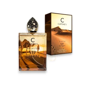 VIP Desert Capone´s, fragancia exclusiva con frescura cítrica y base intensa de ámbar y oud.