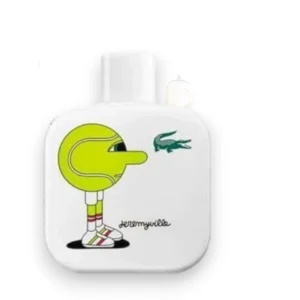 Llamativo frasco coleccionable decorado con el icónico y colorido diseño artístico de Jeremyville.