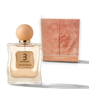 Kiss My Peach Bharara, fragancia femenina con notas frutales, florales y cálidas.