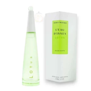 Perfume femenino con frescura cítrica, corazón de loto y base cálida amaderada.