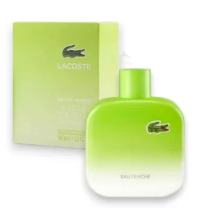 Frasco minimalista en un tono verde lima translúcido que evoca la frescura cítrica de la fragancia.