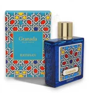 Perfume femenino con granada, flores y vainilla, elegante y versátil para todo momento.