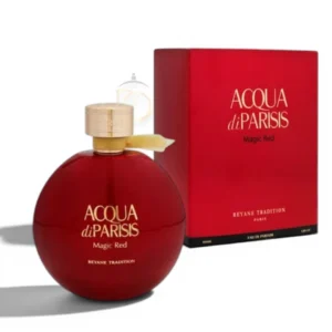Perfume elegante con notas frutales, florales y amaderadas, versátil y sofisticado.