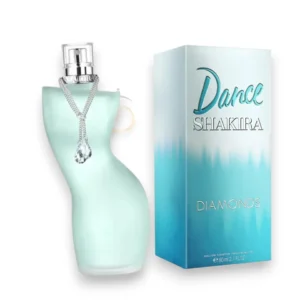 Frasco de Dance Diamonds EDT con su icónica silueta en movimiento y un tono azul cristalino.