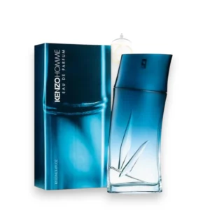 Frasco de Homme Kenzo EDP 2016 en tonos azules degradados que evocan la profundidad del océano.