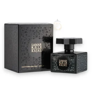 Frasco de Kajal Lamar Noir EXTRDP, un diseño enigmático que refleja lujo, poder y misterio.