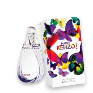Perfume femenino vibrante con notas frutales, florales y fondo cálido de vainilla.