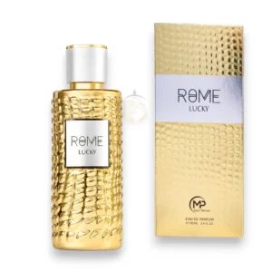 Imponente frasco del perfume Rome Lucky EDP de 100ml para hombre, el tamaño ideal para el éxito diario.