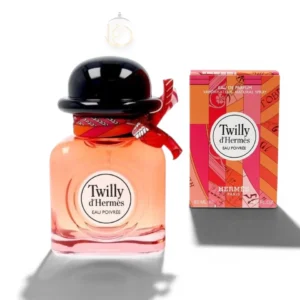 Twilly d’Hermès Eau Poivrée, fragancia especiada y floral con frescura vibrante y fondo amaderado.
