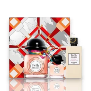 Twilly de Hermes Estuche 3Pzs, fragancia cítrica y floral con fondo cálido y sofisticado.