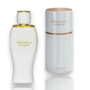 Perfume White Soul EDP, aroma frutal y floral con base amaderada para mujeres modernas y elegantes.