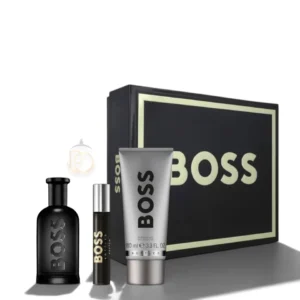 Perfume Boss Bottled Estuche Parfum 3PZS para hombre con fragancia y accesorios en caja de regalo