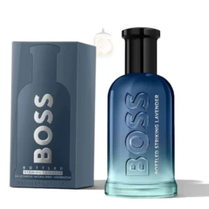 Perfume Boss Bottled Striking Lavender EDP de Hugo Boss para hombre en frasco azul con tapa negra