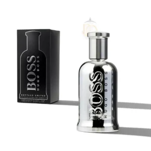 Perfume Boss Bottled United EDT con notas cítricas, especiadas y cálidas de vetiver y pachulí.