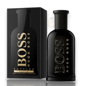 Frasco de Bottled Parfum en acabado negro ahumado opaco con elegante tapón en tono cepillado.