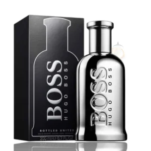 Frasco de 200ml de Bottled United EDT con su icónico acabado metálico plateado en cristal brillante.