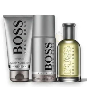 Perfume Hugo Boss Bottled Intense EDT 3PZs con notas cítricas, especiadas y cálidas de madera y almizcle.