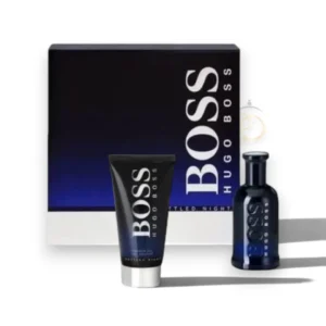 Perfume Hugo Boss Bottled Night 2PZS EDT con notas aromáticas, florales y cálidas de madera y almizcle.