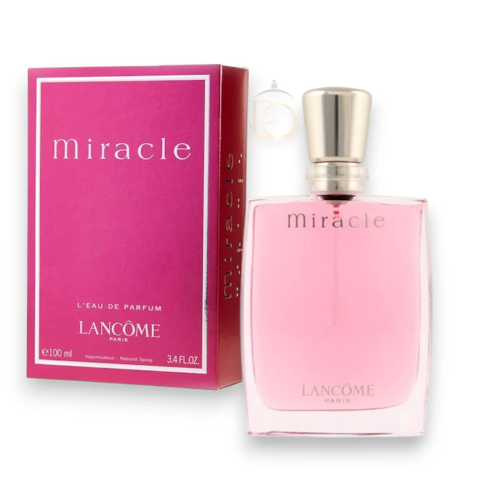 Miracle Lancome EDP, fragancia luminosa y fresca con notas frutales, florales y cálidas.