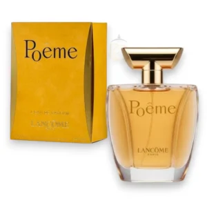 Poeme Lancome EDP, fragancia poética y cálida con notas florales, frutales y base de vainilla.