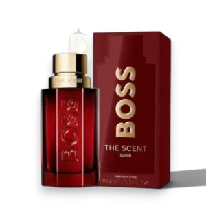 Perfume The Scent Elixir Parfum Intense Men con notas especiadas, aromáticas y cálidas de pachulí y sándalo.