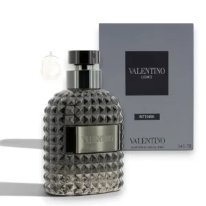 Uomo Intense de Valentino EDP, fragancia masculina elegante con notas cítricas, gourmand y amaderadas.