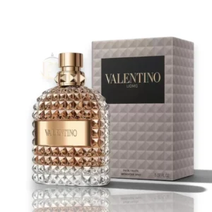 Uomo Valentino EDT 150ml, fragancia masculina elegante con notas cítricas, gourmand y amaderadas.