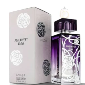 Perfume Amethyst Eclat Lalique EDP en hermoso frasco labrado, símbolo de luz, delicadeza y elegancia.
