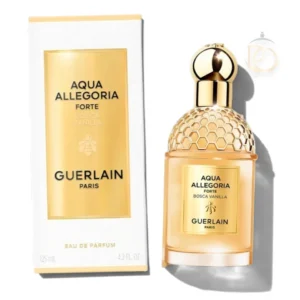 Fotografía del perfume Aqua Allegoria Bosca Vanilla Forte EDP mostrando su frasco elegante y sofisticado.