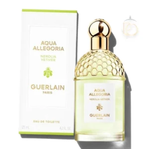 Fotografía del perfume Aqua Allegoria Nerolia Vetiver EDT mostrando su frasco elegante y luminoso.