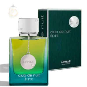 Perfume Club De Nuit Elite EDP en imponente frasco negro, símbolo de lujo, poder y seducción.