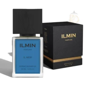 Frasco del perfume IL Mer ILMIN rodeado de notas acuáticas y brisa marina luminosa.