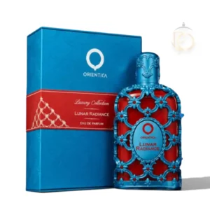Fotografía del perfume Lunar Radiance Orientica EDP mostrando su frasco exclusivo y elegante.