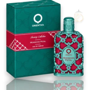 Fotografía del perfume Monsoon Petal Orientica EDP mostrando su frasco elegante y sofisticado.