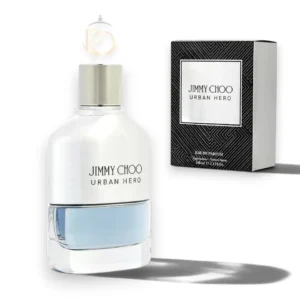Botella moderna de Urban Hero EDP con diseño metálico y estilo urbano sofisticado.